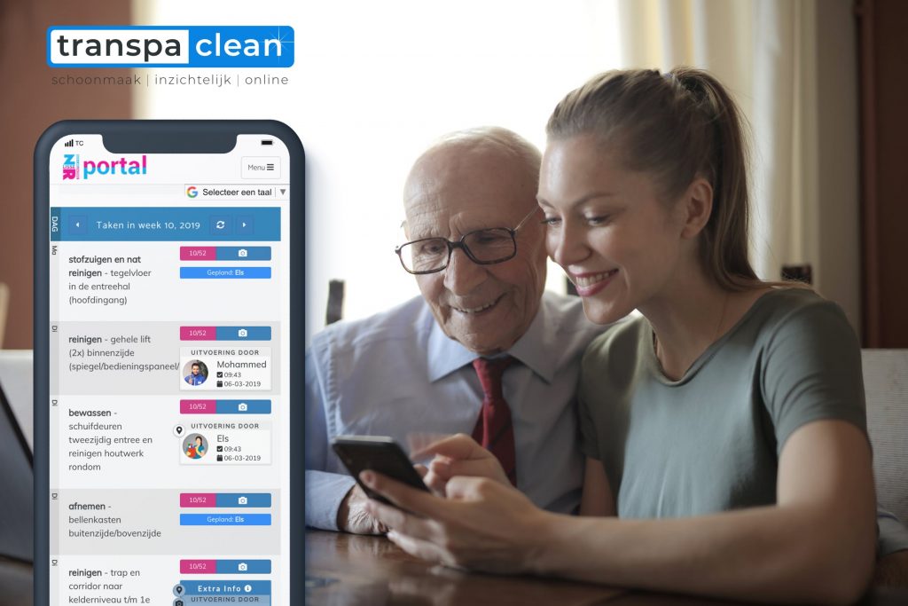 opa en dochten bekijken TranspaClean app